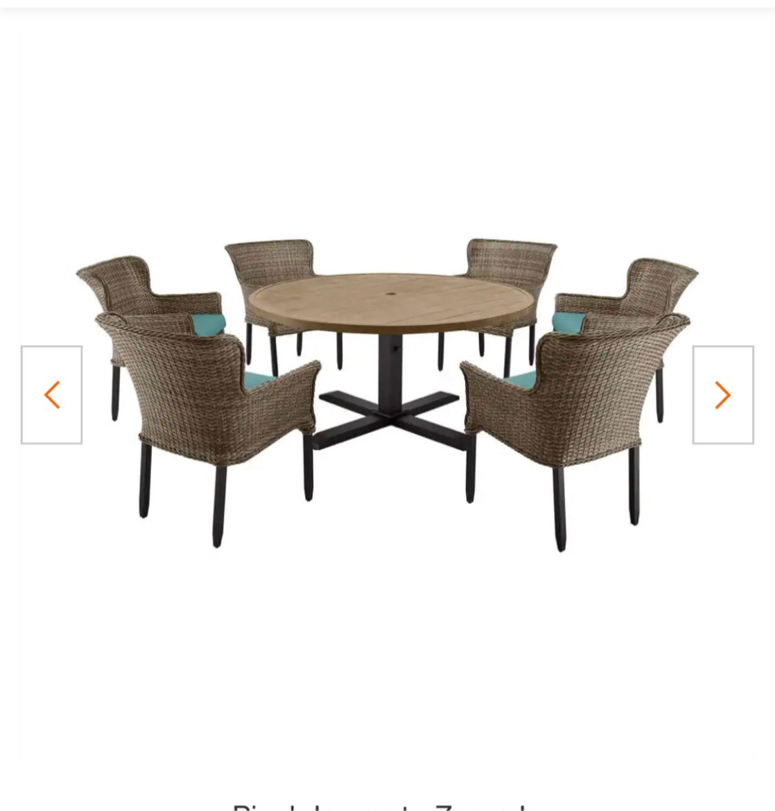 Devonwood 7 Piece Dark Brown Wicker Outdoor Patio Dining Set with Aloe Cushions