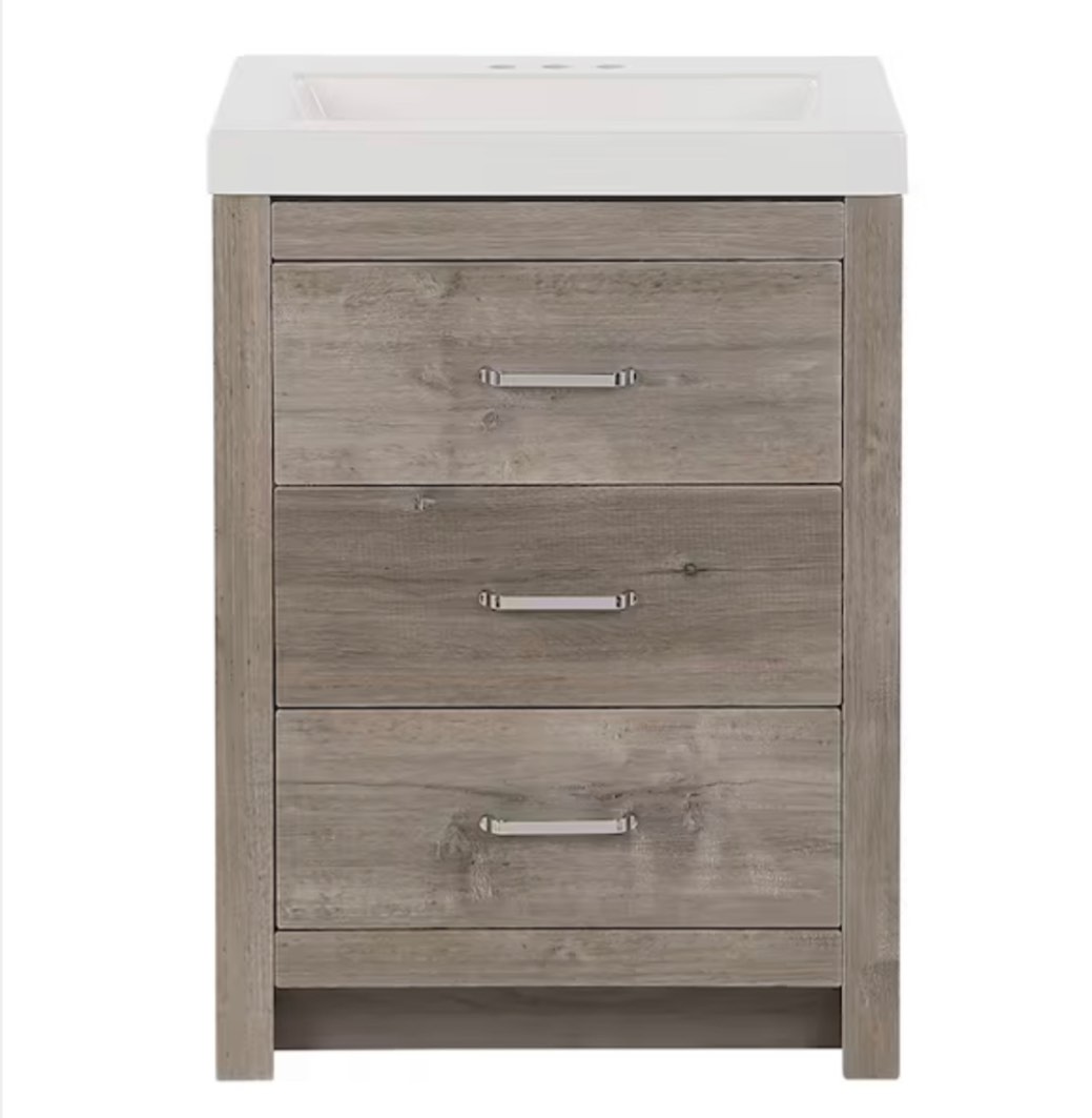 glacier bay wood brook 24in vanity combo 