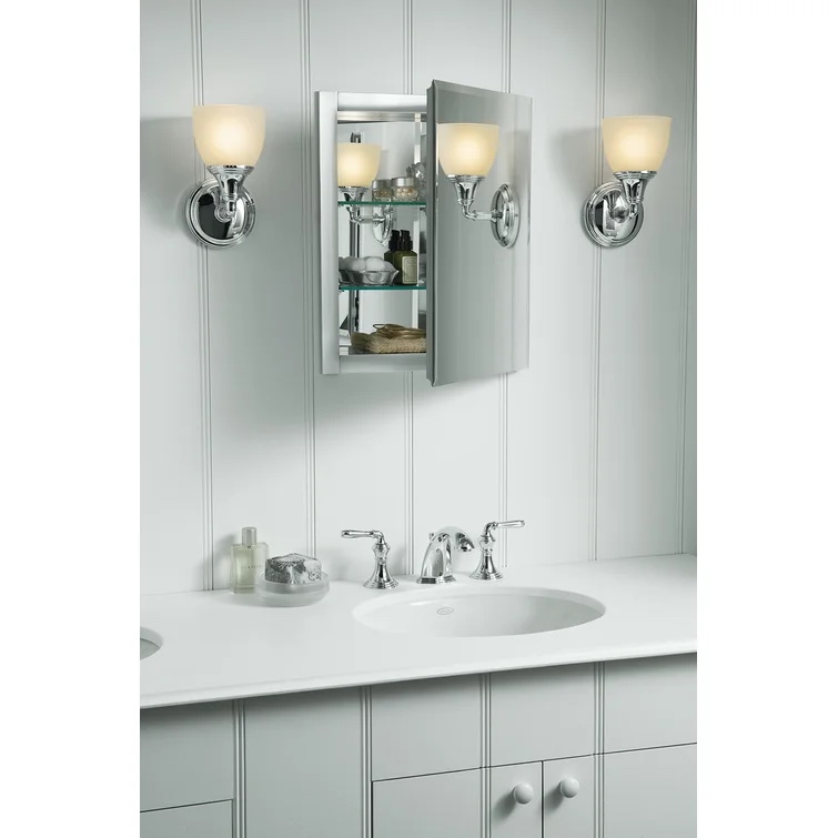 K-CB-CLR1620FS Derring Recessed Frameless Medicine Cabinet with 2 Adjustable Shelves and Interior Mirror See More by Kohler