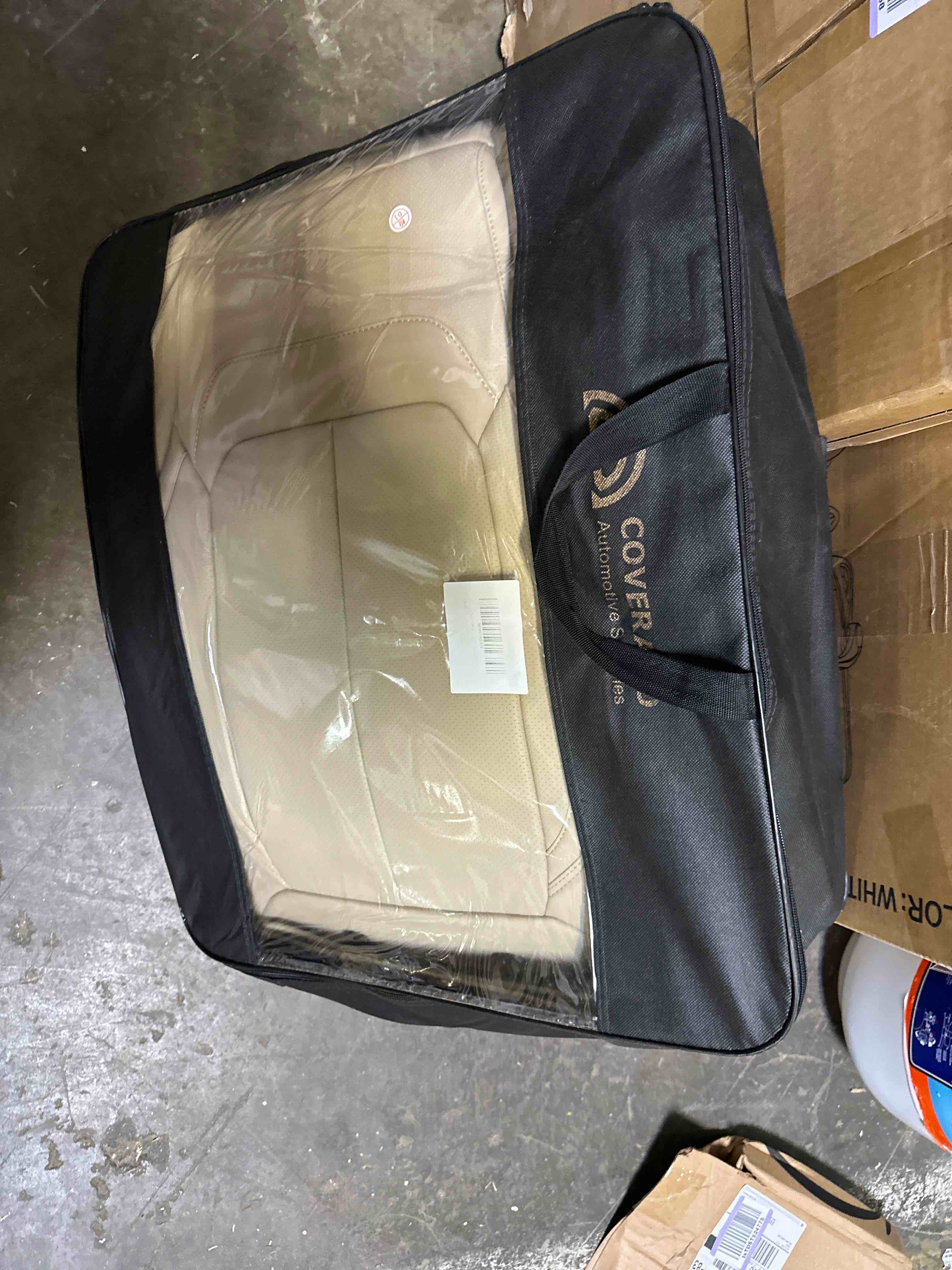 Coverado Front and Rear Seat Covers 5 Pieces for Cars, Waterproof NAPPA Leather Car Seat Protectors Full Set, Universal Auto Interior Fit for Most Sedans SUV Pick-up Truck Beige