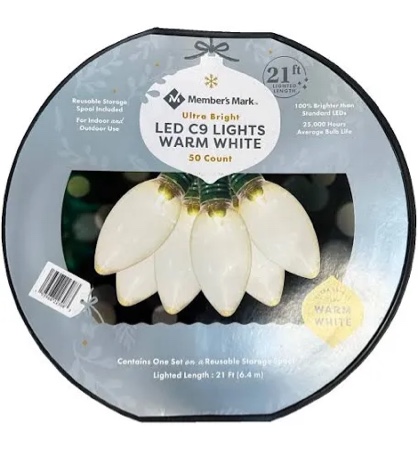 Member's Mark LED C9 Lights, Warm White (50 Count)