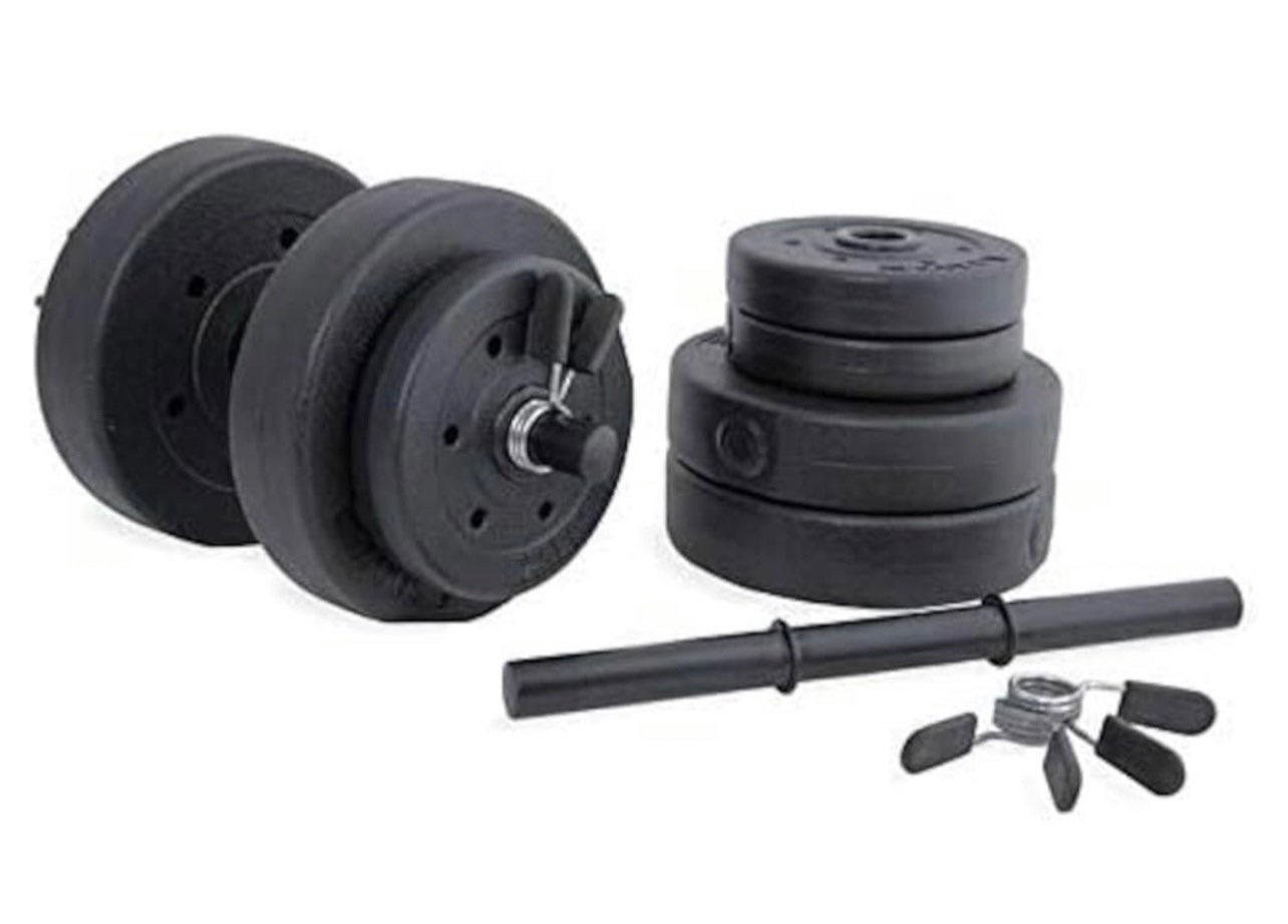 CAP Cement Dumbbell Set with Cast Iron Handle - 3 pcs 7.5 Lbs/3 pcs 2.5 lbs