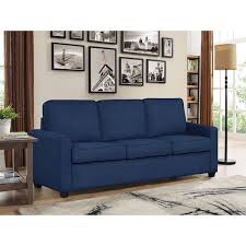Jen 80 in. W Navy Upholstered Queen Sleeper Sofabed