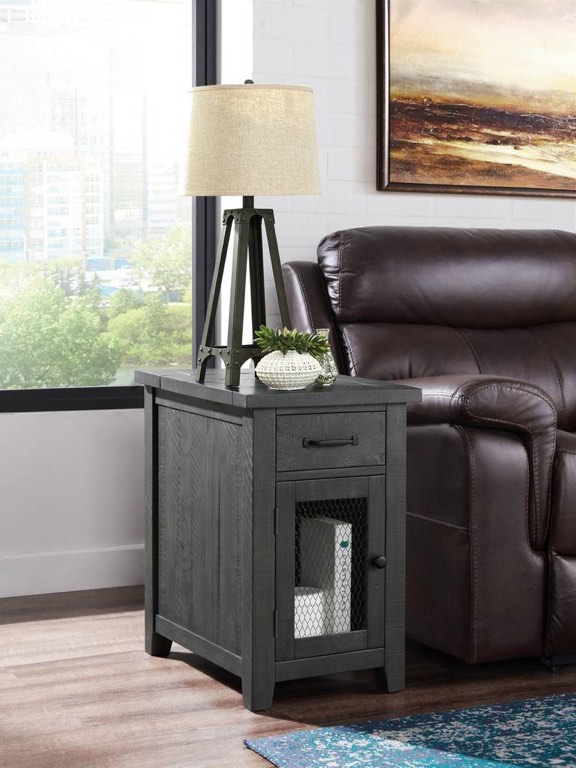 Martin Svensson Home Rustic Chairside Table with Power in Grey - Martin Svensson 890179