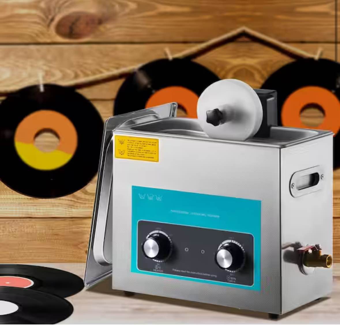 VEVOR Ultrasonic Vinyl Record Cleaner 6 L 1.60 Gal. Ultrasonic Cleaning Machine 40 KHZ for Records, Jewelry, Glasses