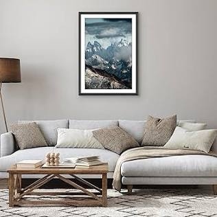 Americanflat 28x40 Poster Frame with Polished Plexiglass - Use as 24x36 Frame with Mat or 28x40 Frame Without Mat - Hudson Collection - Wide Picture Frame for Wall display - Black