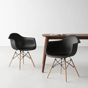 Jordan Arm Chair Black set of 2