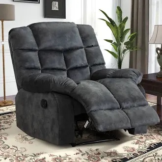 Chira 36.9'' Wide Modern and Soft Upholstered Manual Standard Recliner Dark Grey