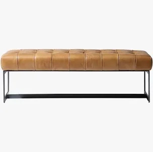 Lianne Leather Bench Tan