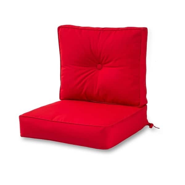 Sunbrella 2-Piece Premium Deep Seat Outdoor Cushion Set - Canvas Jockey Red