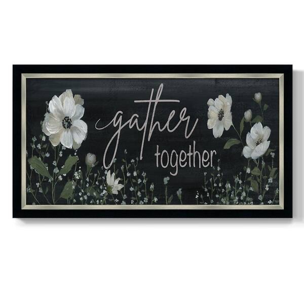 Gather Together Premium Framed Canvas- Ready to Hang - 26x50 - Charcoal