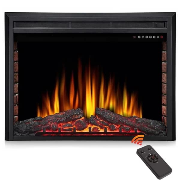 36" Electric Fireplace Insert, Freestanding & Recessed Heater - 39 INCH