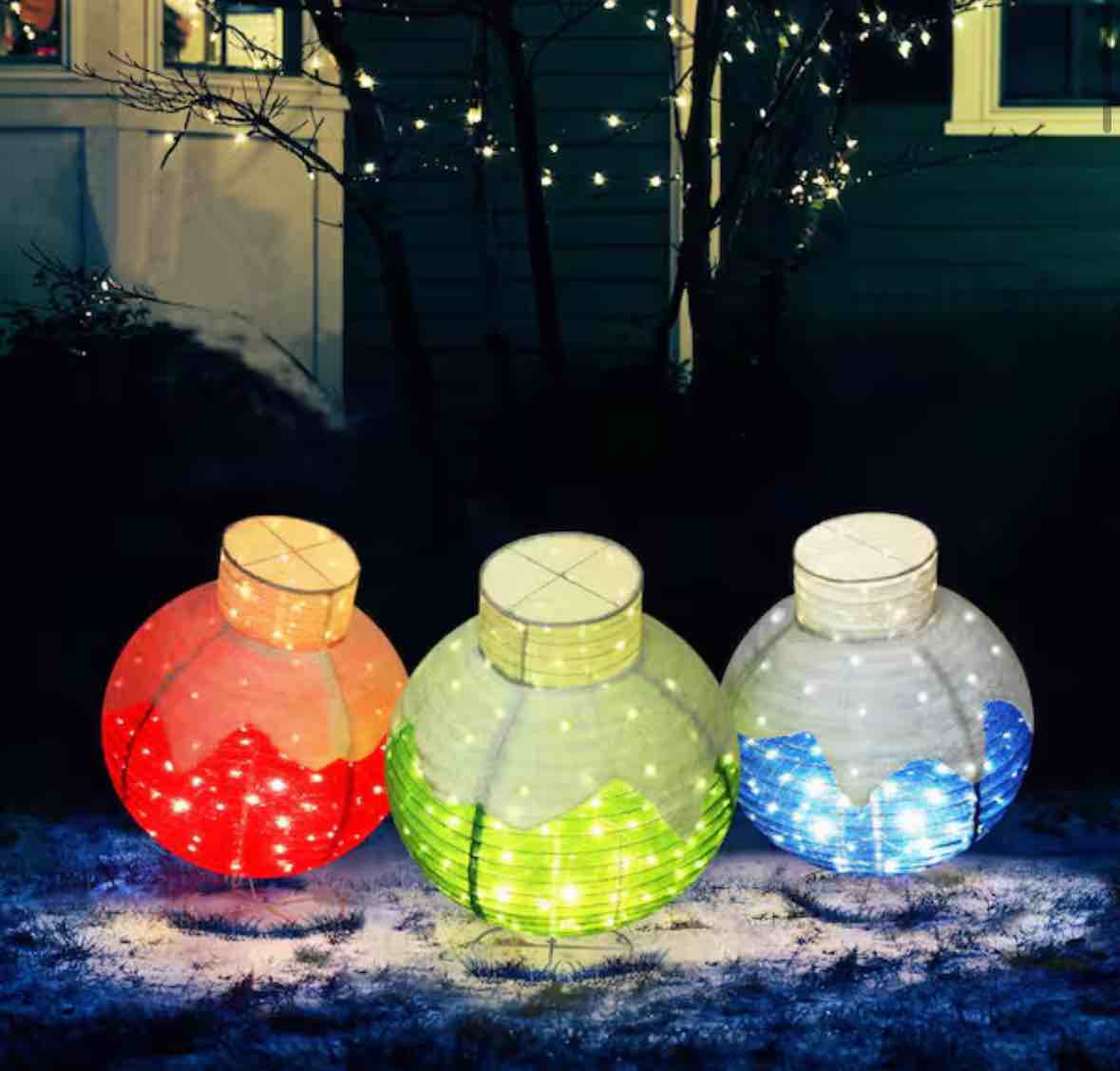VEIKOUS 35 in. Pop-Up Ornament Outdoor Christmas Holiday Yard Decoration Warm White LED (3-Piece)
