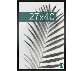 MCS Studio Gallery 27x40 Poster Frame Black Woodgrain, Vertical & Horizontal Wall Hanging Large Picture Frame for Photos, Posters & Art Prints (1-Pack)