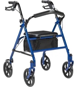 Drive Durable 4 Wheel Rollator with 7.5" Casters