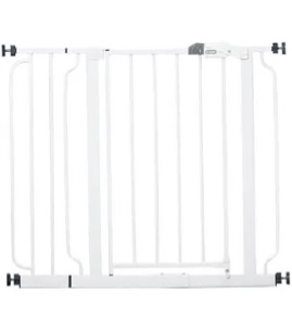 Safety 1st Easy Install Walk Thru Baby Gate for Doorways, Gate With Door, Dog Gates, Fits 29"-38", Easy Install 28" Tall, White