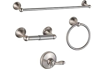Bathroom Hardware Set 23.6-Inch Towel Bar,2pcs Towel Hook,Toilet Paper Holder,Hand Towel Holder Stainless Steel Brushed Gold Bathroom Accessories GTS3190BGâ€¦