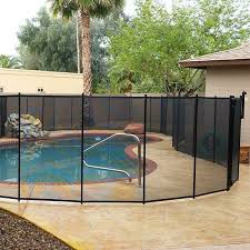 VINGLI 4 Foot x 12 Foot Black Pool Fence Swimming Pool Fence in Ground Life Saver Fencing