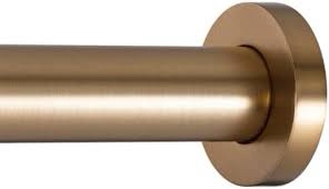 Ivilon Shower Tension Curtain Rod - Adjustable Spring Tension Rod for Shower Curtains, Bathroom, or Windows, Easy to Install, No Drilling Required, Rustproof, Adjustable 36 to 54 Inch Warm Gold