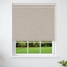 Blackout Roller Shades for Windows, Linen Fabric Cordless Roller Blinds with Cassette Valance, Thermal Insulated UV Protection,Window Shades for Home,Office Bedroom,Flaxen,Custom Sizes