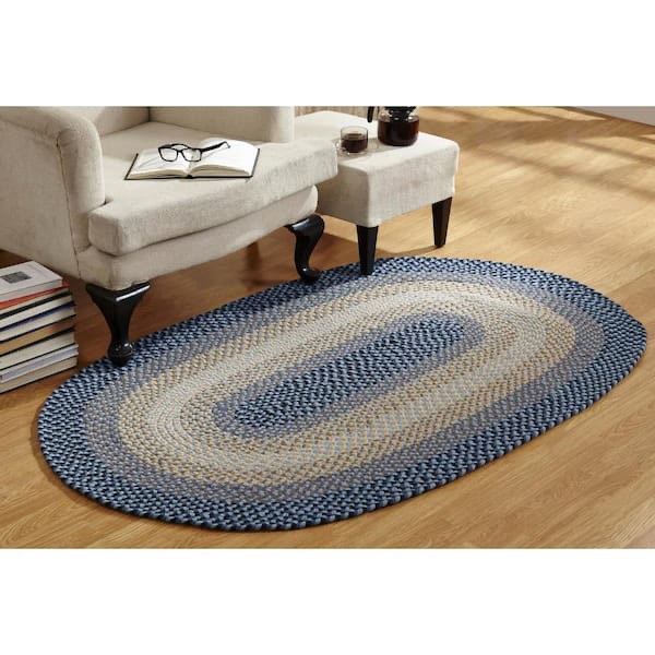 Better Trends Woodbridge Braid 100% Wool Oval Rug 