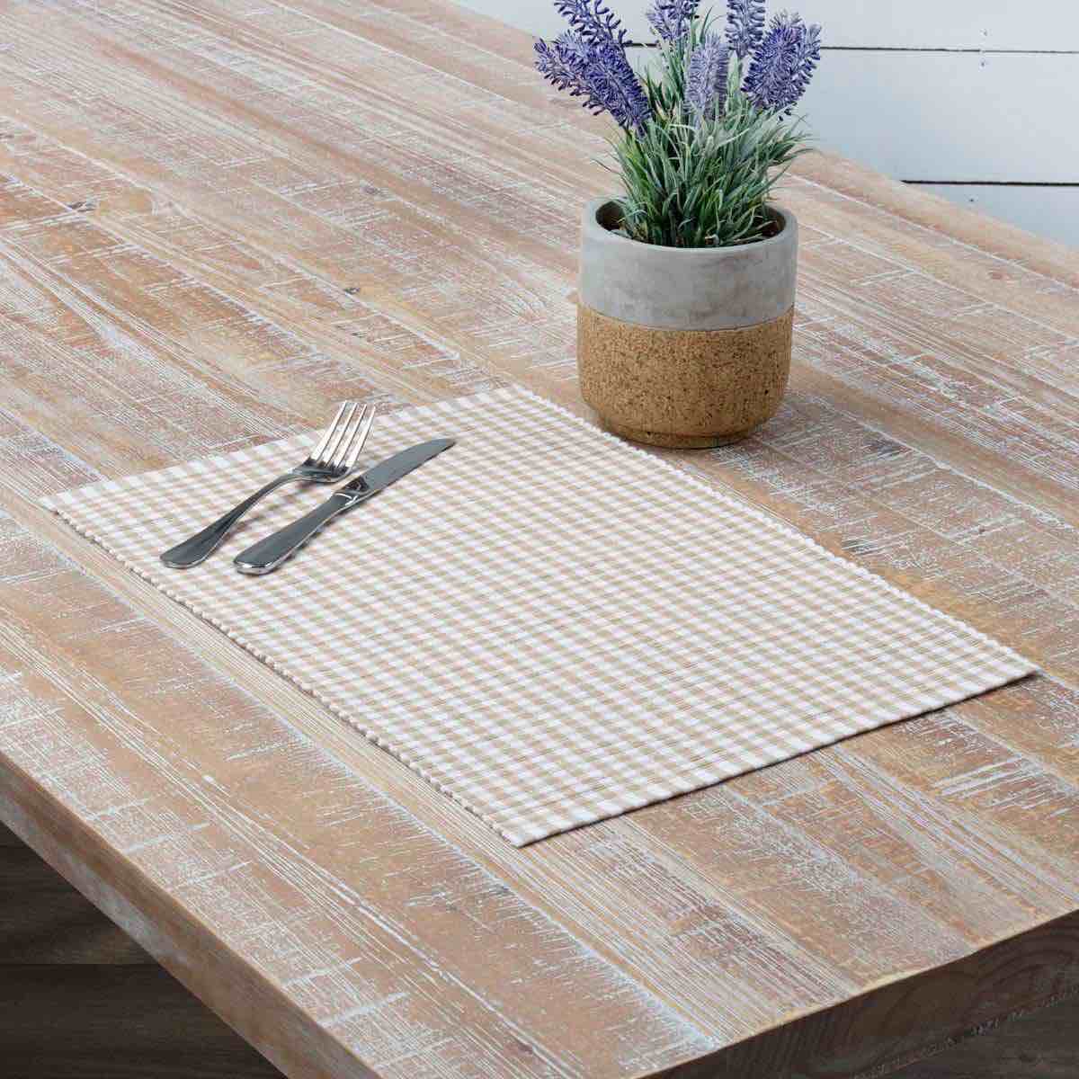Tara Taupe Ribbed Placemat Set of 6 