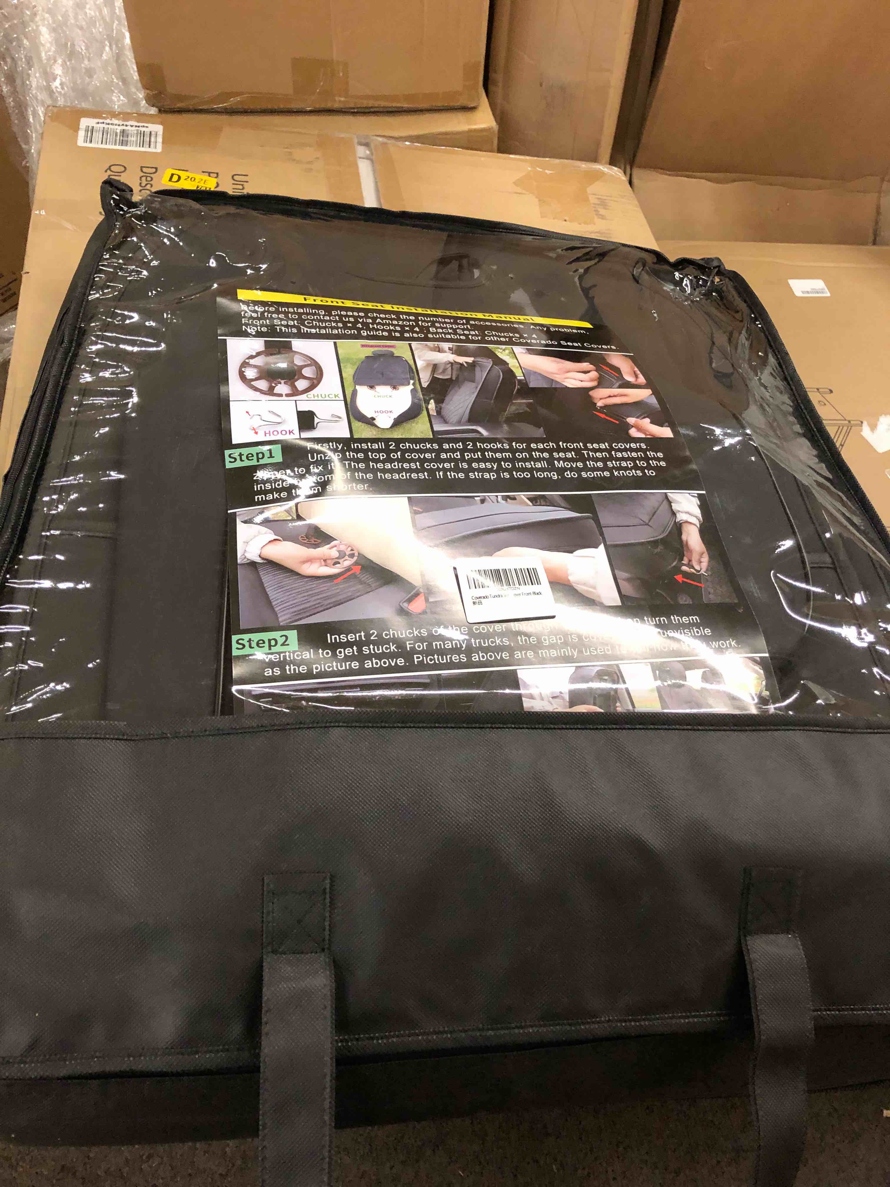 Coverado Toyota Tundra Car Seat Covers Front Seats Only, 2Pcs Leather Car Seat Seat Protectors Truck Pickup Custom Fit 2007-2021 Toyota Tundra Crew/Crewmax/Extended/Double Cab(Black)