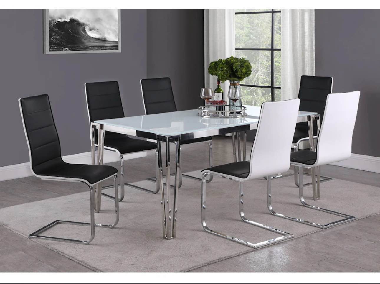 Coaster Home Furnishings Pauline Rectangular Dining Table With Metal Legs In White (Box 2 of 3- Table only)