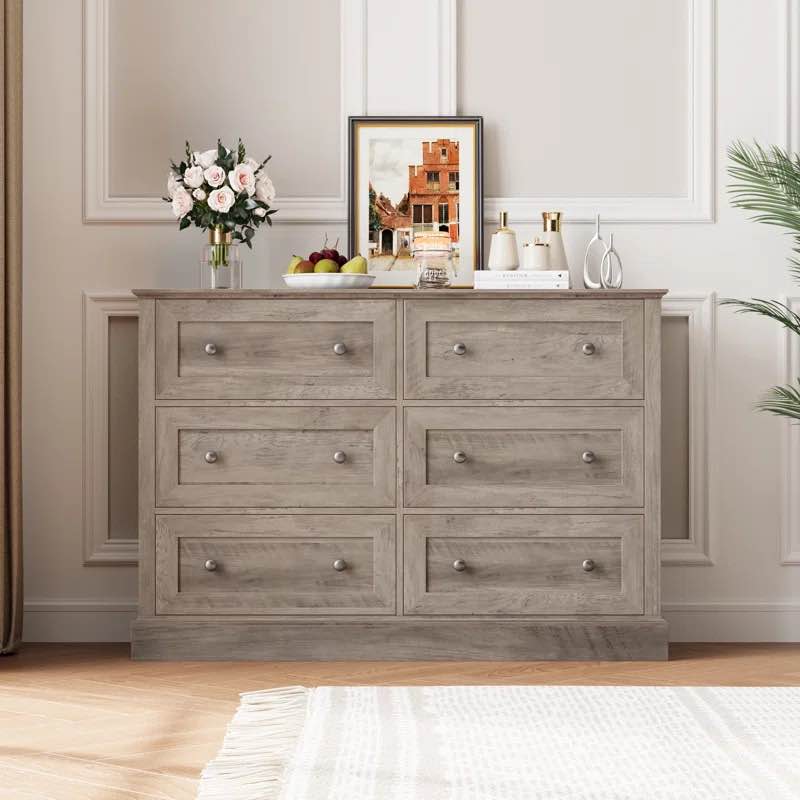 Alizai 6 - Drawer Dresser (Rustic Gray)