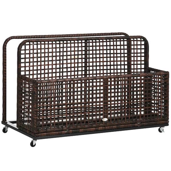 30 Gallon Coffee Brown Rattan Deck Box
