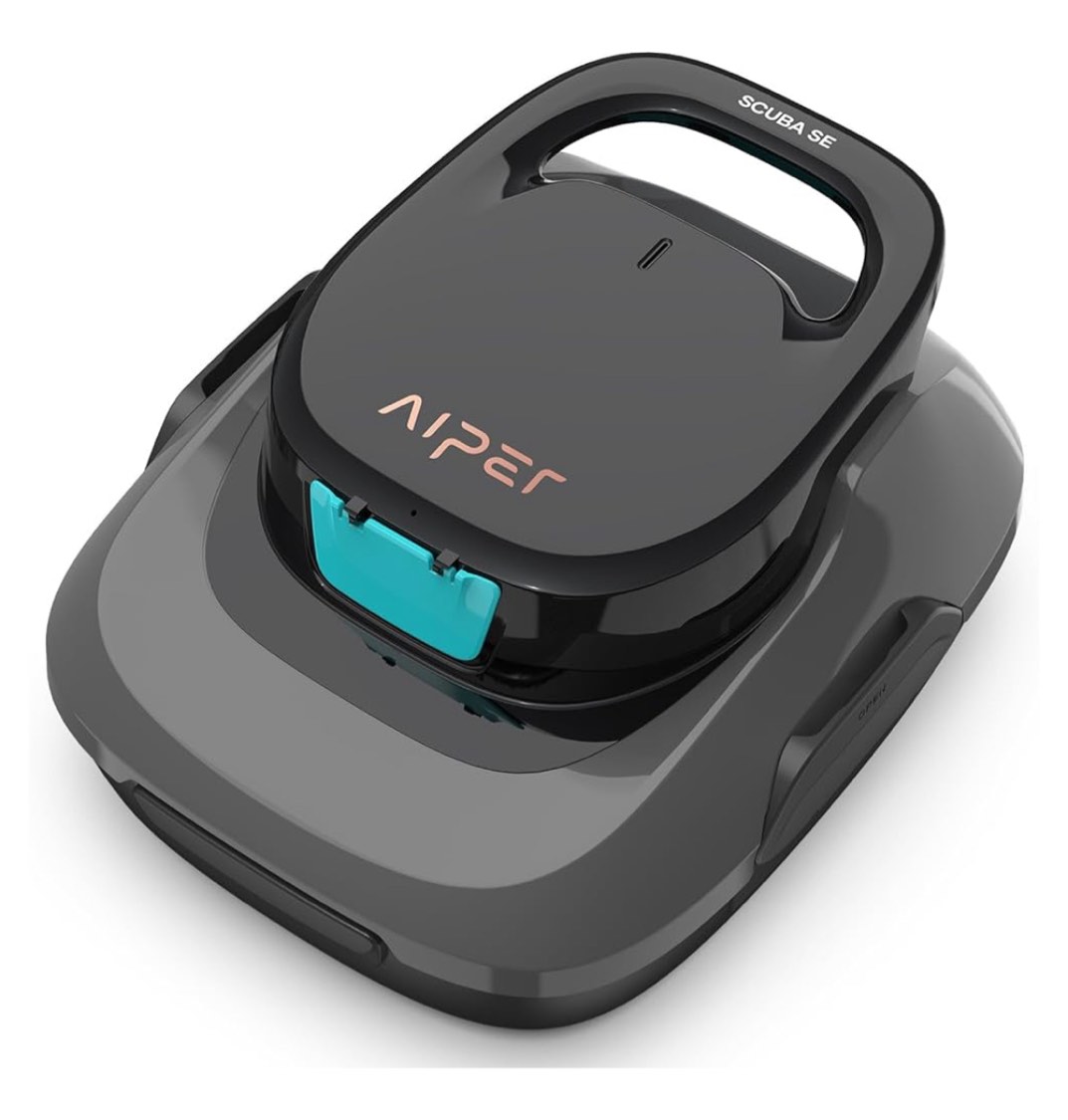 AIPER Robotic Pool Cleaner, Cordless Pool Robot Vacuum, Automatic Cleaning with Self-Parking Function, 90-Min Battey Life, Ideal for above Ground Pools Up to 860 Sq.ft (40 Feet), Dark Gray
