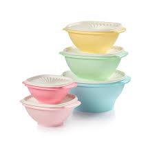 Tupperware Heritage 5pc Canisters Set Pastel