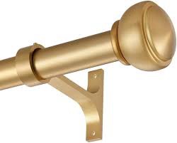 Ivilon Drapery Window Curtain Rod - End Cap Style Design 1 Inch Pole. 72 to 144 Inch Color Warm Gold(missing hardware)