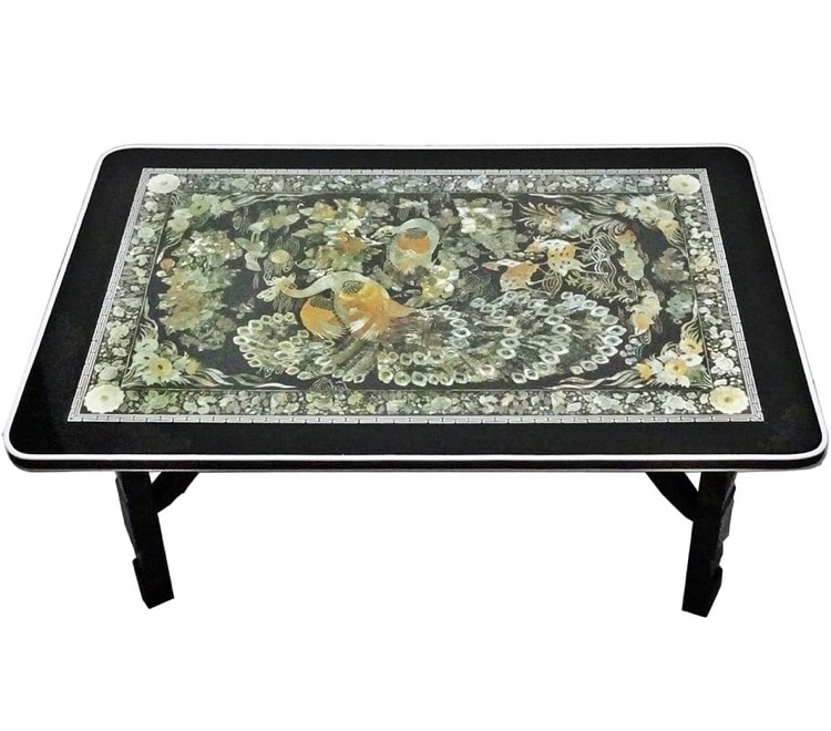 Excelife 86230 Phoenix Design Mother of Pearl Table M, Medium , Black