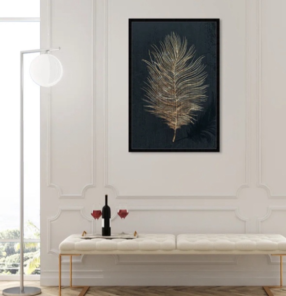 Metallic " Metallic Quill Modern Black " by Oliver Gal