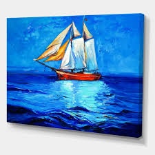 Sailboat Arriving in Blue Sky Frame