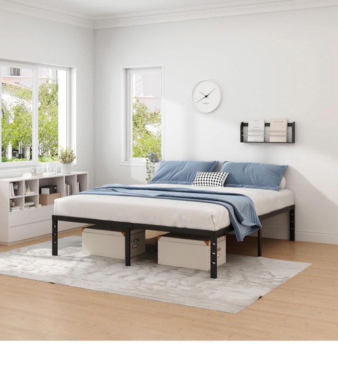 Metal Bed Frame-Simple and Atmospheric Metal Platform Bed Frame, Storage Space Under The Bed Heavy Duty Frame Bed, Sturdy Full Size Bed Frame, Suitable for Bedroom, Full