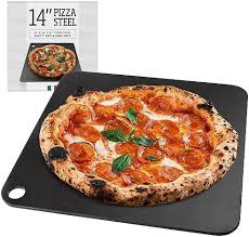 Steel Pizza Stone for Oven, Professional Pizza Stone Made from Solid Steel, 14"x14" Unbreakable Thick Steel Baking Stone for Pizza and Bread, Create a Pizzeria Style Crust at Home