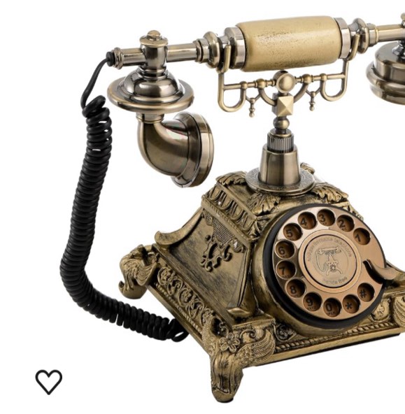 Jucoan Vintage Rotary Telephone, Retro Old Fashioned Classic Corded Phone, Decorative Antique Landline Phone for Home Office Decor, Bronze