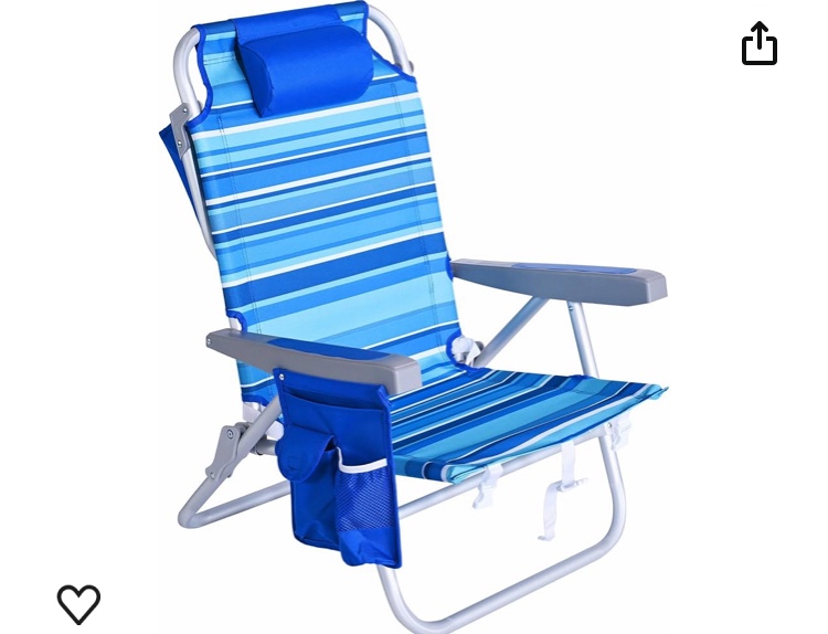 SUNNYFEEL Low Beach Chairs for Adults 5 Position Lay Flat, Portable Folding Backpack Beach Chair Heavy Duty with Cooler Bag, Cup Holder for Outdoor/Lawn/Picnic/Sand, Foldable Camping Chair