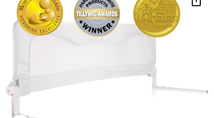 Bed Rails for Toddlers – Bed Safety Rail Guard for Toddlers,Infants –Toddler Bed Rail for Queen Bed, King Bed,Twin Bed,Twin Mattress,Twins Bed,Bed Full Size,Queen King Mattress-White(59L19.5H in)