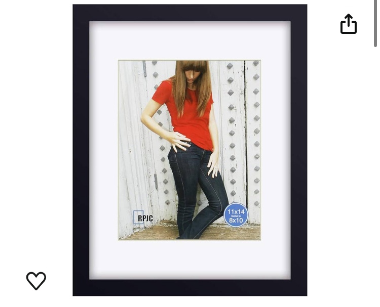 RPJC 11 x 14 Picture Frames Made of Solid Wood and High Definition Glass Display Pictures 8x10 with Mat or 11x14 Without Mat for Wall Mounting Photo Frames Black