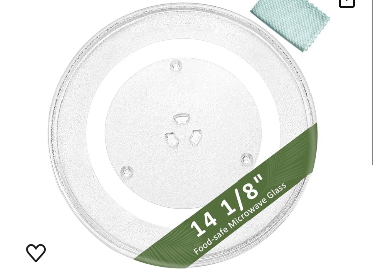 14 1/8 Inch Microwave Glass Plate Replacement Compatible with G.E/Sam.sung Microwave Replace DE74-20002B DE74-20002A DE74-20002D WB49X10063 WB39X10038 WB49X10096
