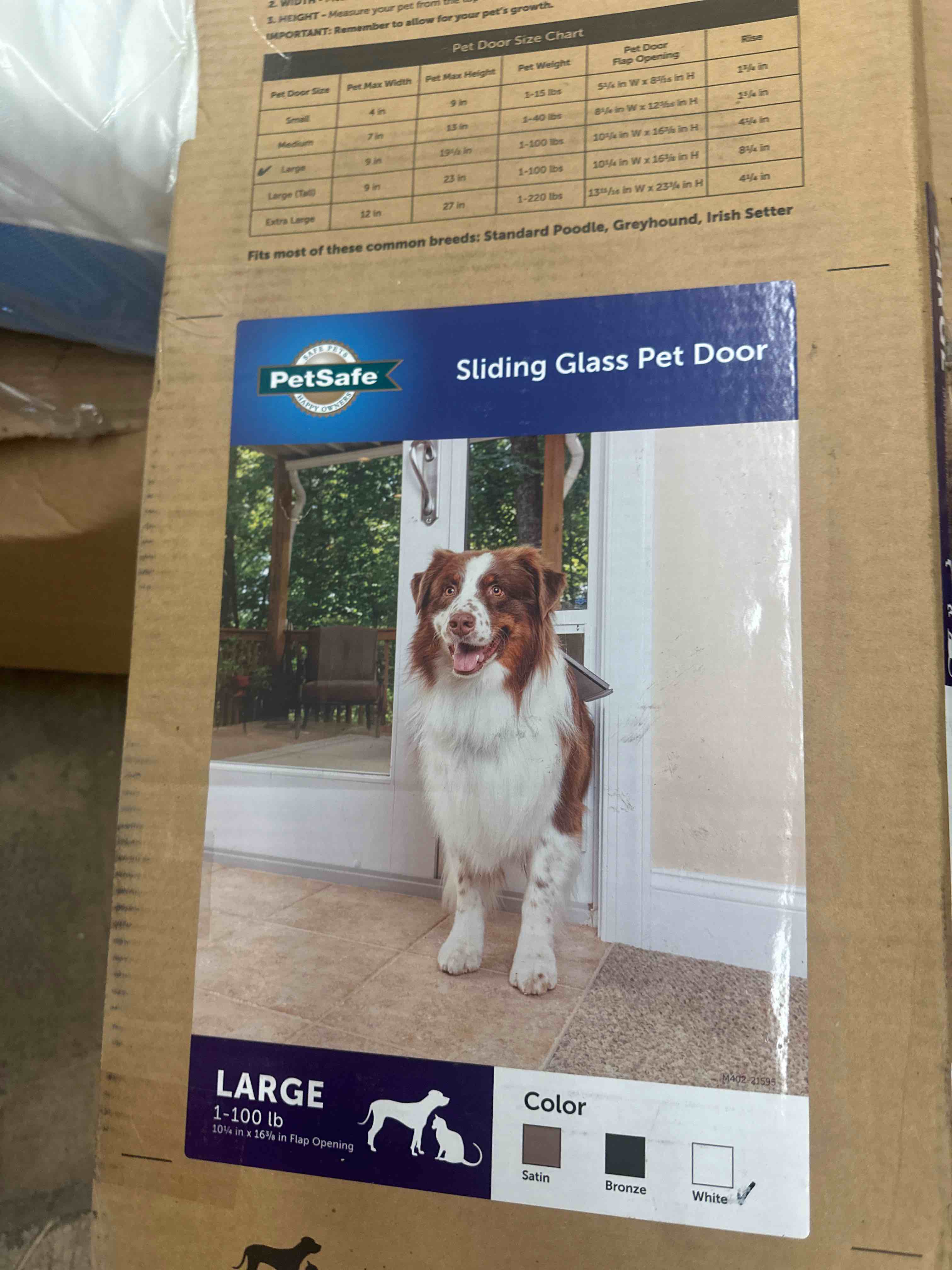 PetSafe 1Piece Sliding Glass Pet Door for Dogs & Cats Adjustable
