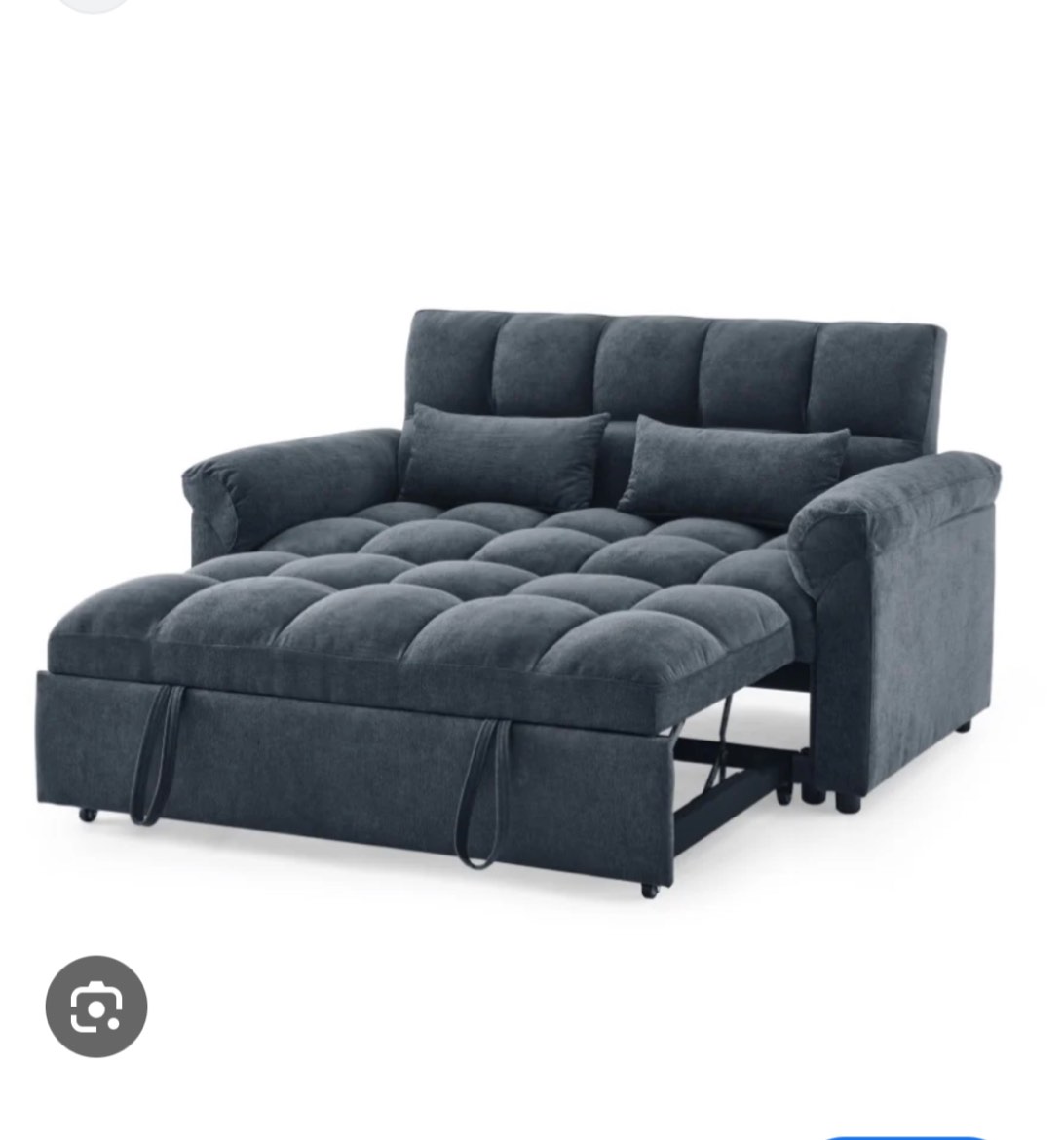 ZNTS Loveseats Sofa Bed with Pull-out Bed,Adjsutable Back,