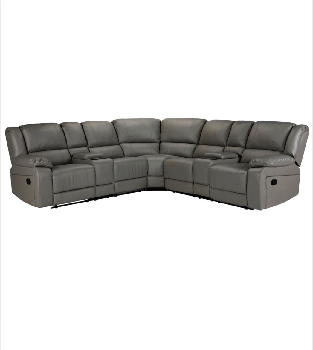 Emma mason Sectional Manual Reclining Sofa, Grey