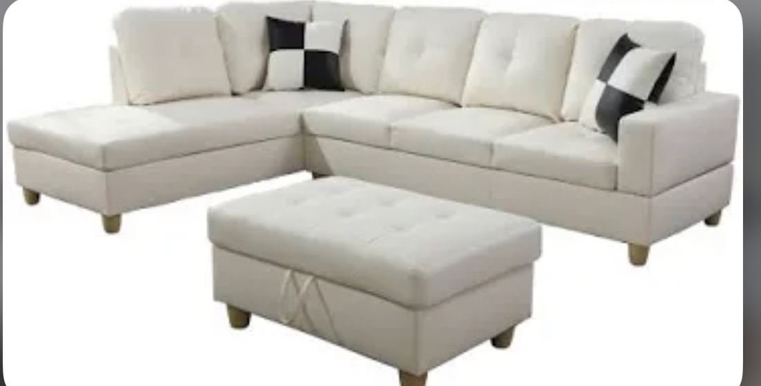 Lifestyle, white leather, Chase couch