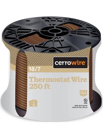 Southwire 64169644 250 ft. 18/5 Brown Solid CU CL2 Thermostat Wire