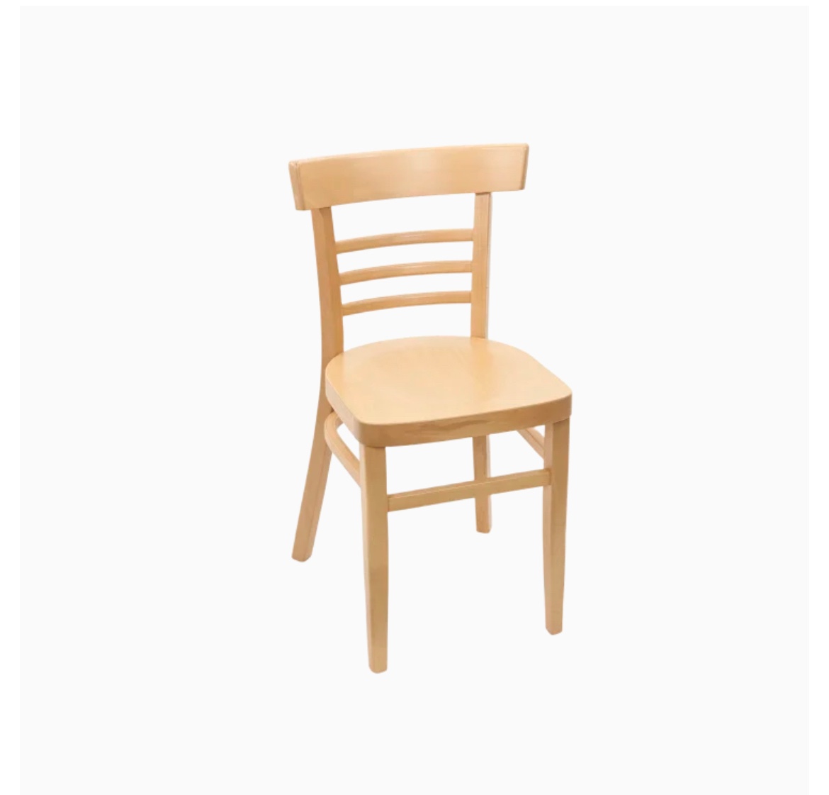 WOOD RESTAURANT LADDER BACK CHAIR WITH EXTENDED EDGES IN WALNUT FINISH