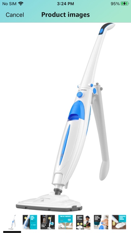 PurSteam Steam Mop, Hard Wood Floor Cleaner, Carpet Cleaner, Swivel Mop Head, 2 Washable Mop Pads, Turquoise/White